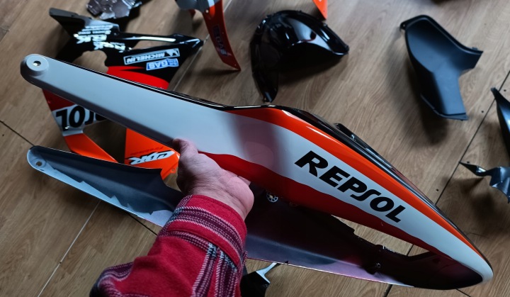 HONDA CBR 954 CBR954 CBR900RR 02-03 DÉFLECTEUR D'AIR PARE-SOLEIL ENSEMBLE CALOTTE REPSOL