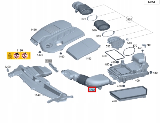 FIL ADMISSION AIR VERS MOTEUR MB GLC COUPÉ C253 A6540941497