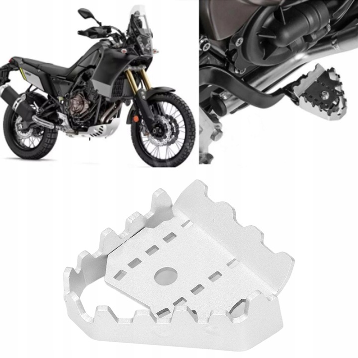 TENERE700 XT Z700 2019-2021 RALLONGE PÉDALE DE FREIN CNC STOP ALUMINIUM GRIS