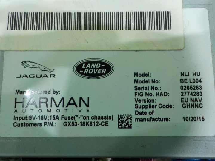 JAGUAR XE 2.0 D 16R BERLINE 4D RADIO GX73-18K812-CG