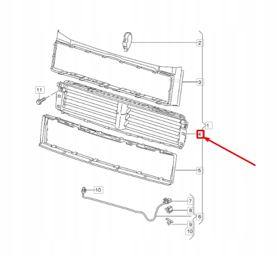 VW JETTA A6 AVANT PROTECTION RADIATEUR 5Q0122323A ORIGINALE