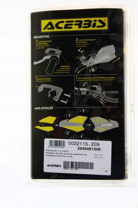 CALES GANTS DE PROTECTION CAPUCHONS DLONI ACERBIS X-ULTIMATE