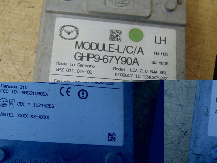 MODULE RADAR GAUCHE ARRIÈRE MAZDA 6 GJ 2012- GHP9-67Y90A