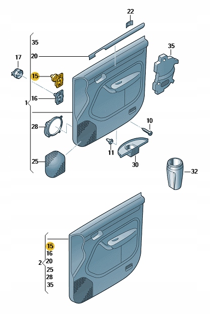 OE VAG 6Q0868243 CLIPS GARNITURE DE PORTE VW (1 PCS