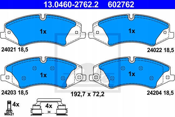 DISCOS ZAPATAS PARTE DELANTERA ATE LAND ROVER RANGE ROVER 3 