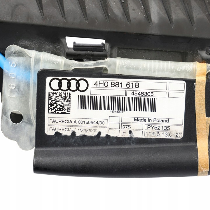 AUDI A8L 4H AVANT COUSSIN POUR POMPE SIÈGES DROITE CÔTÉ 4H0881618