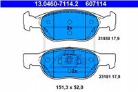 ATE ZAPATAS DE FRENADO PARTE DELANTERA FIAT PUNTO 99- 1,2 16V FIAT PUNTO 