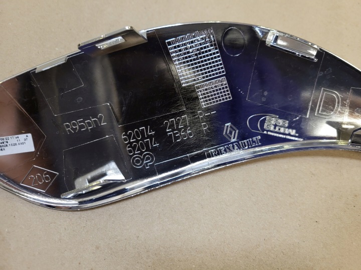 MOULURE CHROME DÉCOR PARE-CHOCS AVANT PROTECTION RENAULT SCENIC 3 III LIFT OE NEUF