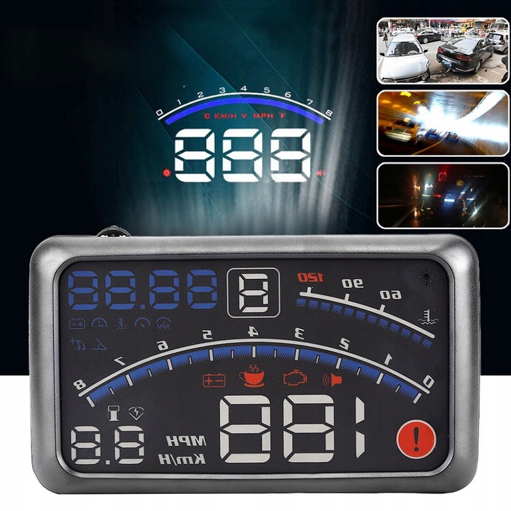 Lim MPH/KM/h Display Up HUD Speed Universal Head