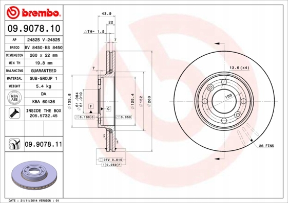 DISCS PADS FRONT BREMBO DACIA LOGAN PICK-UP 