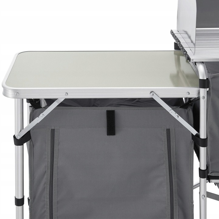 KUCHNIA TOURISTIQUE DE CAMPING COULEUR GRISE PLIANTE MOBILE CASIER AVEC BLATEM