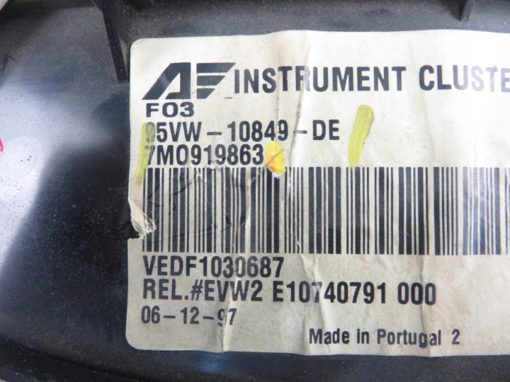 COMPTEUR FORD GALAXY I (WGR) 1.9 TDI 110 AFN 7M0919863 95VW10849DE