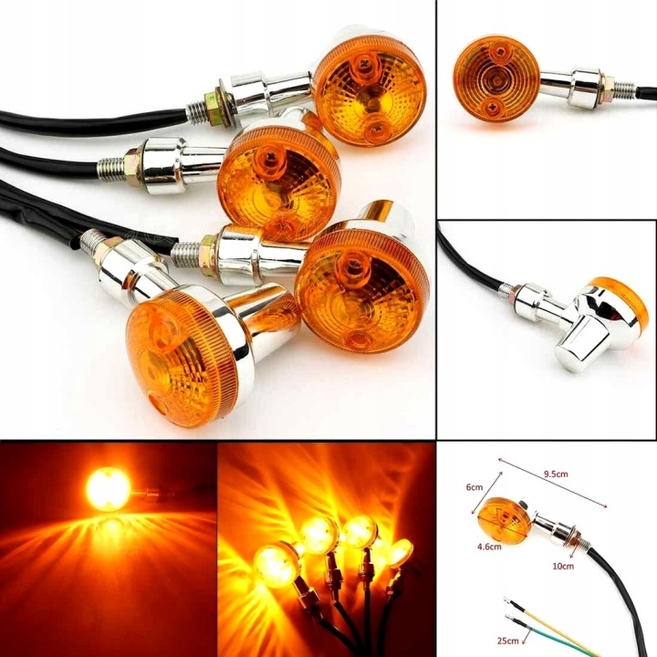 CLIGNOTANTS MOTOCYCLETTE CHROME CHROMÉ CAFE RACER CHOPPER HARLEY SUZUKI