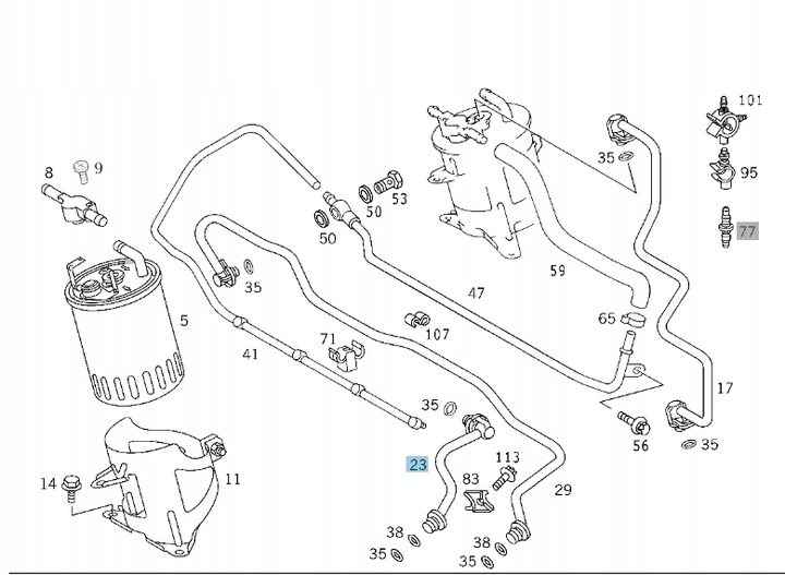 CABLE COMBUSTIBLES MERCEDES VANEO W414 A6680701632 