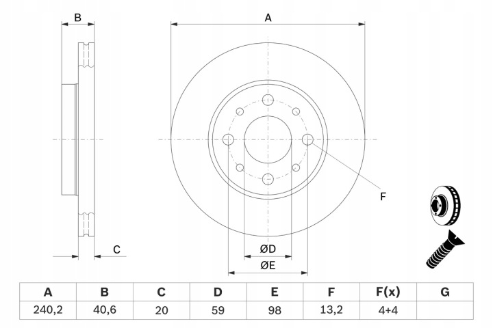 DISQUES I PLAQUETTES FIAT 500 07- PANDA FORD KA II PRZO BOSCH