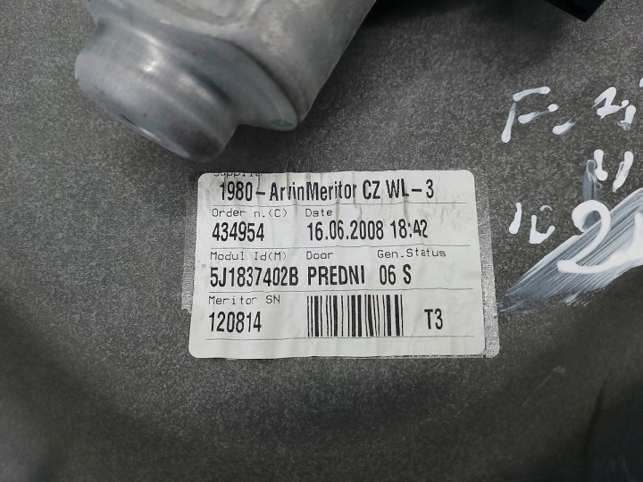 ÉLÉVATEUR VITRES DROIT AVANT SKODA FABIA II 5J1837402B 6Q2959801E