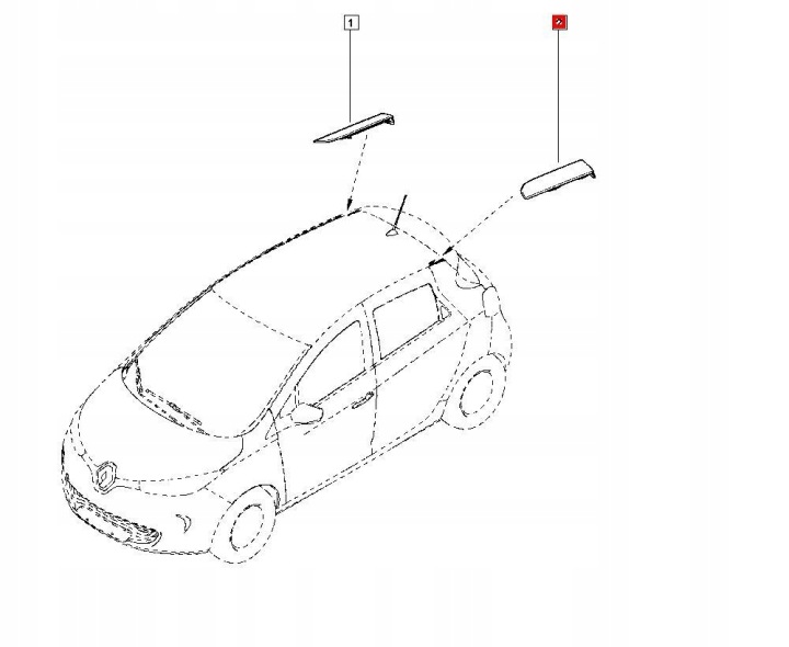 MOULURE TOITS TOITS DROITE TERQT RENAULT ZOE II LIFT 738539026R
