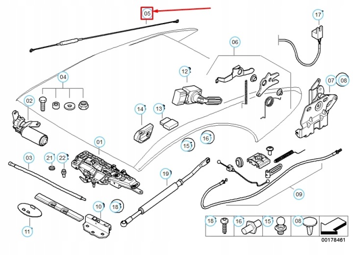 KIT RÉPARATION CÂBLES NAPINAJACEJ TOIT BMW 6 CABRIO E64 54347152560