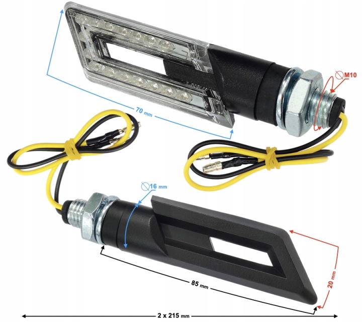CLIGNOTANTS UNIVERSEL MRT-088, LED (16 DIOD) NOIR (E- MARK)