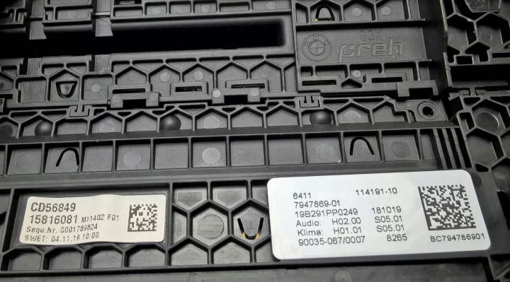 BMW 5 G30 G31 2017- PANNEAU CLIMATISATION RADIO EUROPE OE 61315A4A