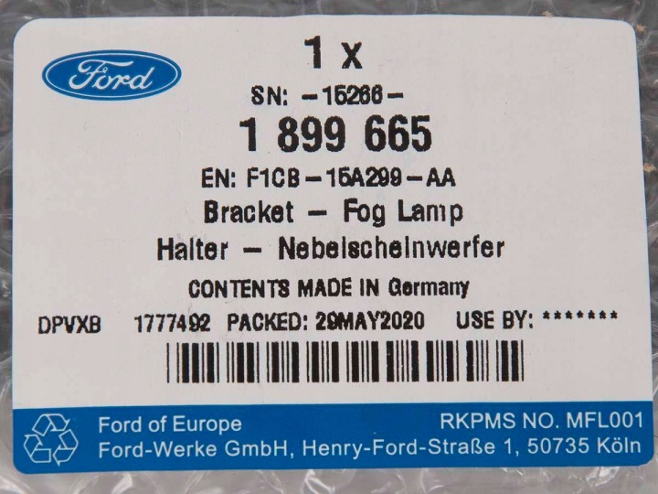 GRILLE HALOGÈNE GAUCHE C-MAX/GRAND C-MAX 15- 1899665 F1CB-15A299-AA