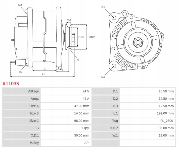 ALTERNATEUR AS-PL A1103S