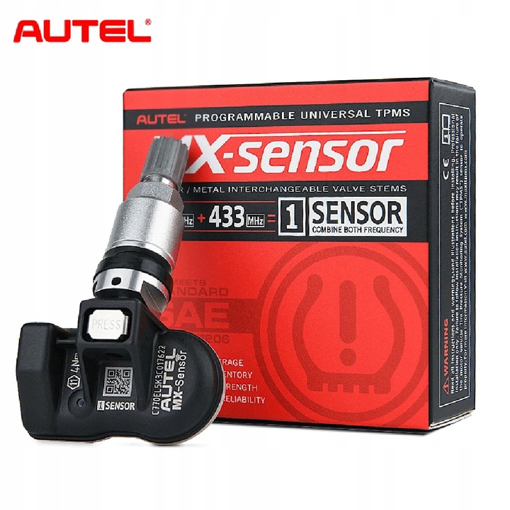 SENSOR DE PRESIÓN NEUMÁTICOS TPMS AUTEL MX-SENSOR VÁLVULA METÁLICO 315 + 433 MHZ 