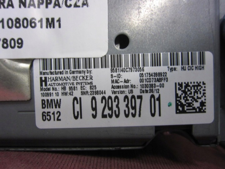 BMW F06 F12 F10 MODULE CONTRÔLEUR NAVIGATION LECTEUR DE CARTE CIC 9293397 65129293397