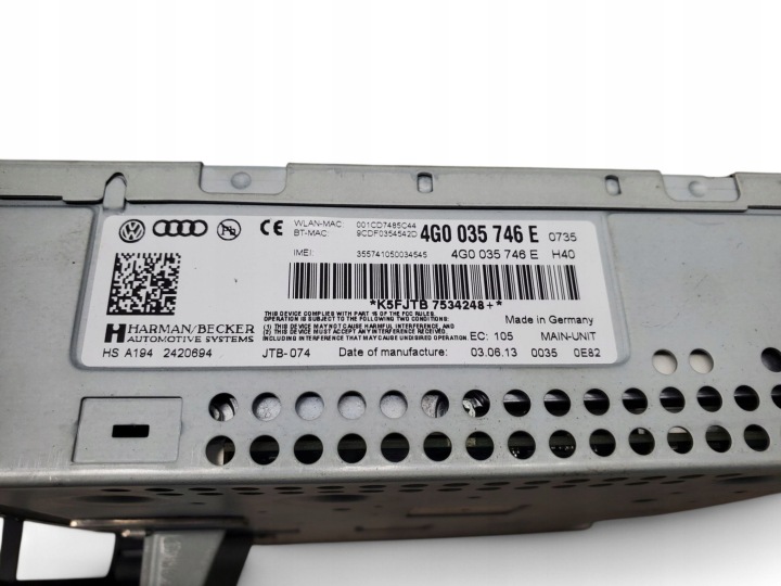 AUDI A6 S6 C7 4G 4G0035746E RADIOODTWARZACZE