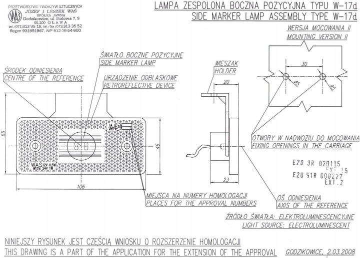 PHARE LED COMBINÉ COMBINAISON LATÉRALE W17D (101Z)
