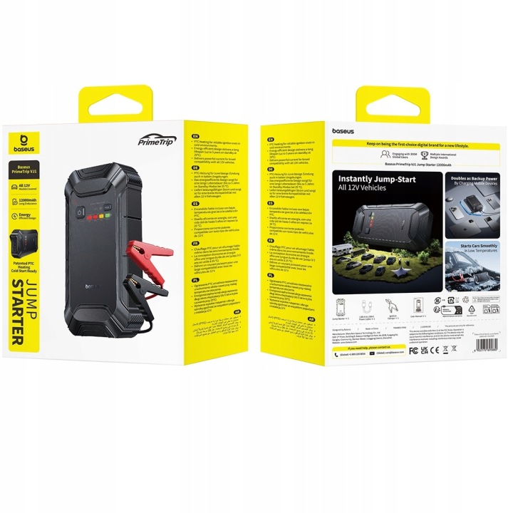 DISPOSITIF DÉMARRAGE JUMP DÉMARREUR BASEUS PRIMETRIP VJ1 12000MAH 5000A IP55