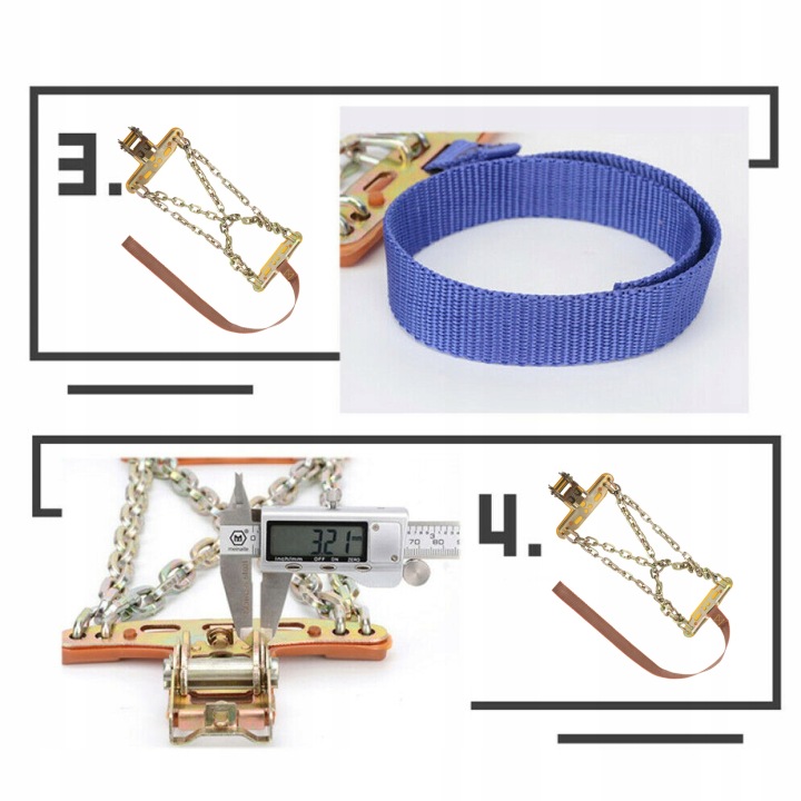 LANCUCHY SNIEGOWE SUR ROUES AUTOMOBILE SUR 175MM-265MM HIVER