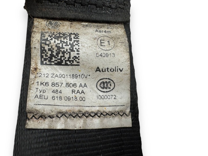 VOLKSWAGEN GOLF VI 2010 CEINTURE DE SÉCURITÉ SIÈGES ARRIÈRE