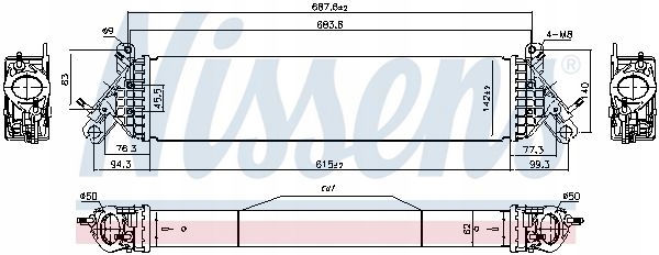 NISSENS 961545 RADUADOR AIRE DE CARGA 