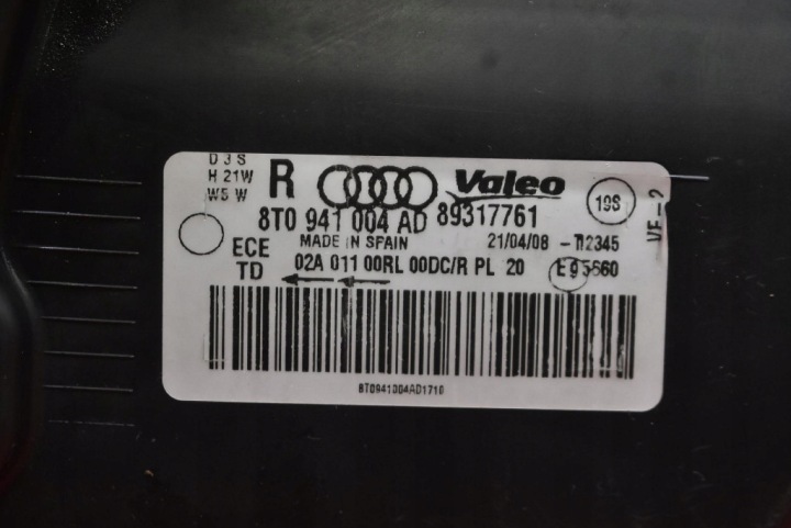 PROJECTEUR DROIT PHARE AVANT LENTILLE XÉNON EUROPE 8T0941004AD AUDI A5 8T 07-11