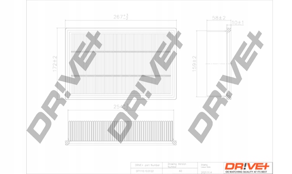 FILTRO AIRE DR!VE+ DP1110.10.0122 