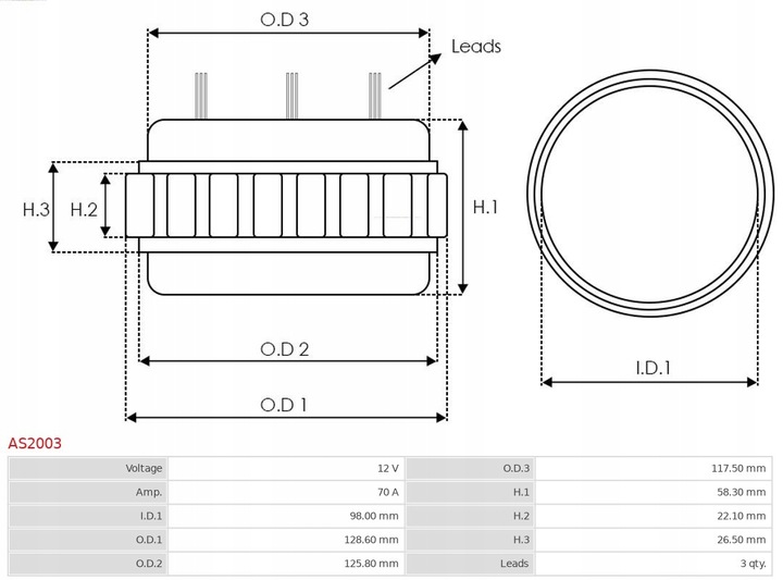 AS-PL AS2003 STATOR, GENERATORIUS nuotrauka 3