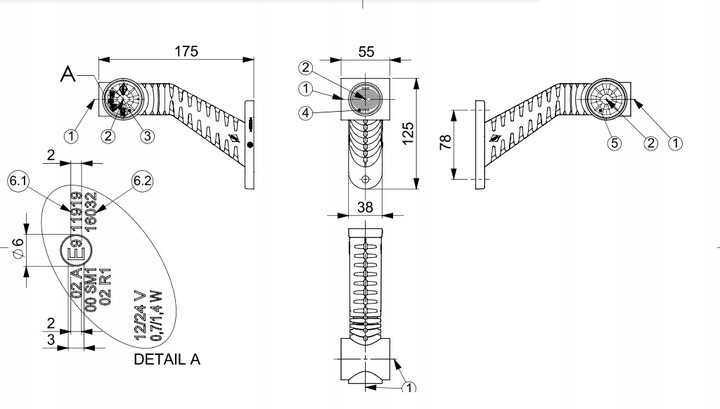 FARO LUZ DE POSICIÓN DIODO LUMINOSO LATERAL NACZEPY REMOLQUE DIODO LUMINOSO LED 