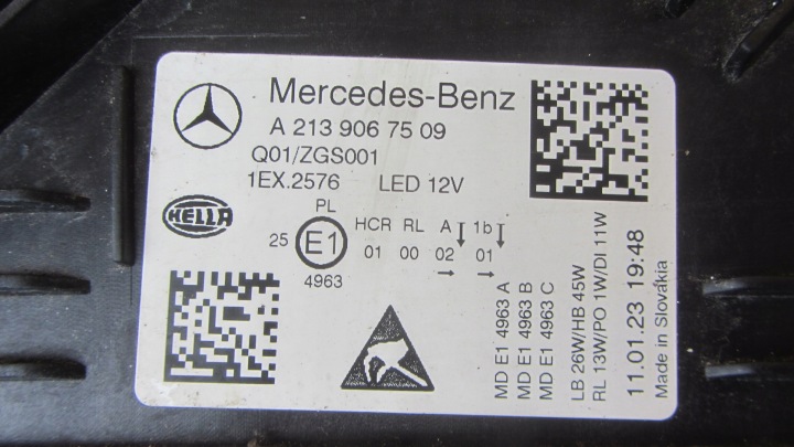 AVANT GAUCHE PHARE MERCEDES W213 E-KLASA LIFT COMPLET LED A2139067509