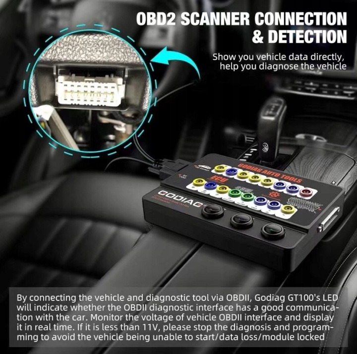 GODIAG GT100+ RACCORD ECU OBD2 BREAK OUT COFFRE