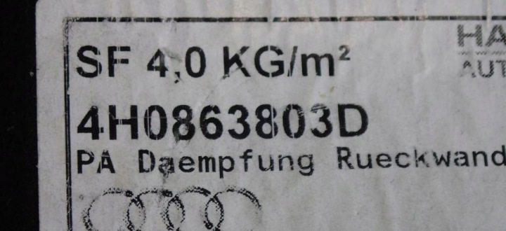 INSONORISATION PAROIS DZIALOWEJ AUDI A8 D4 4H0863803D
