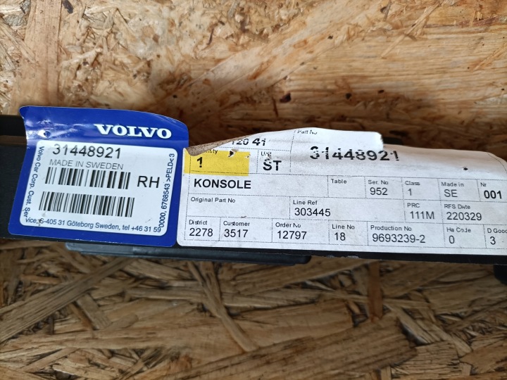 VOLVO S60 V60 GLISSIÈRE BAGUETTES SEUIL DROIT 31448921