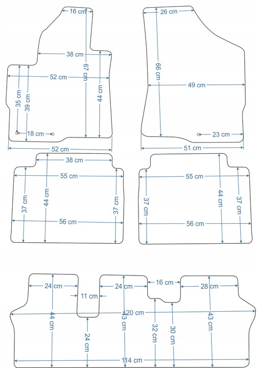 HYUNDAI IX55 7OS 2007-2012R. NEGRAS ALFOMBRILLAS DE FELPA - ALDOS. SILVER PC 