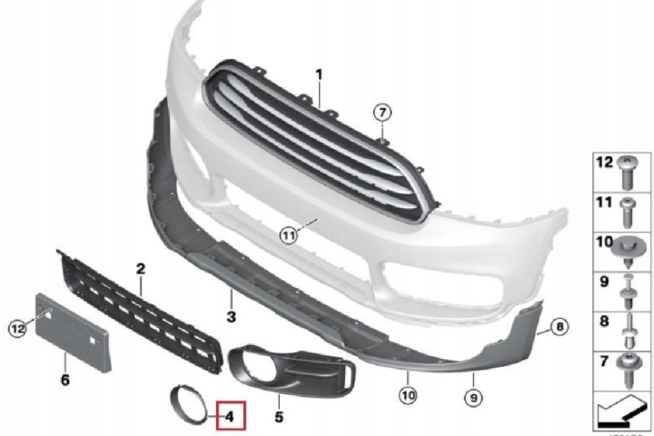 MINI COUNTRYMAN F60 BAGUE GAUCHE FEUX PRZECIWMGIELNEGO 51117405385