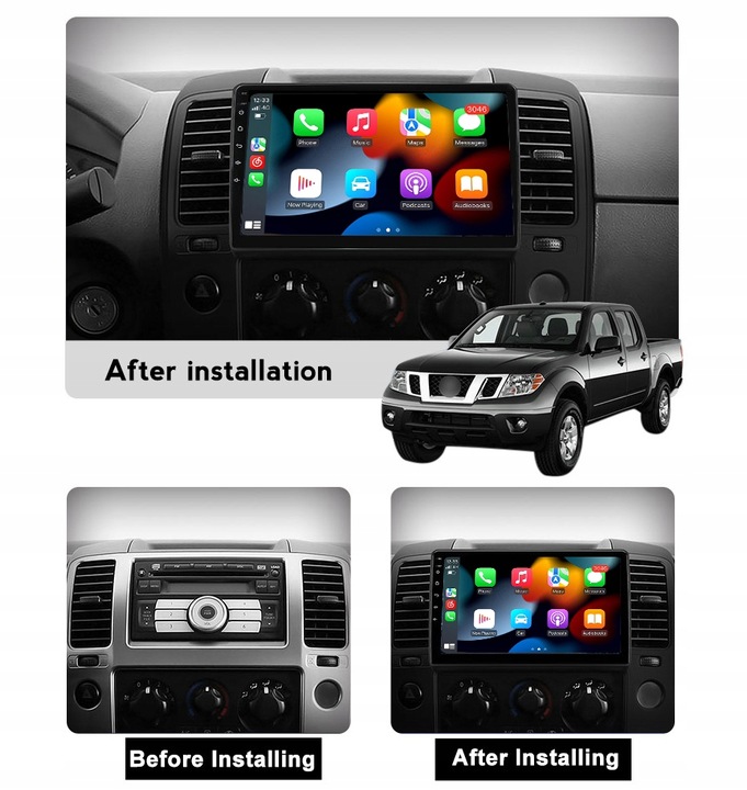 RADIO NAVEGACIÓN GPS CARPLAY ANDROID AUTO PARA NISSAN NAVARA 3 D40 2004-2010 