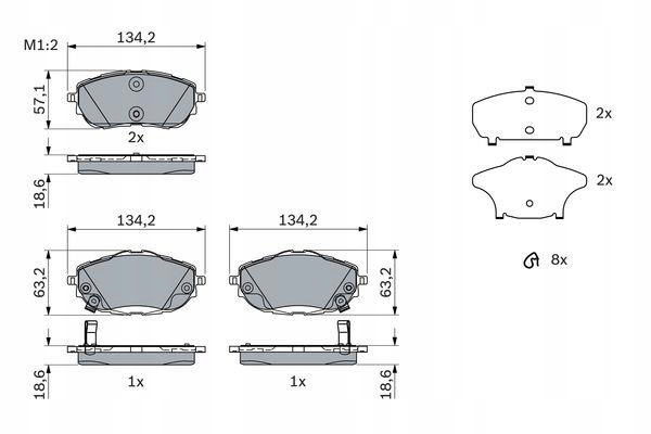 PADS BOSCH FRONT - TOYOTA AURIS II COROLLA E18 