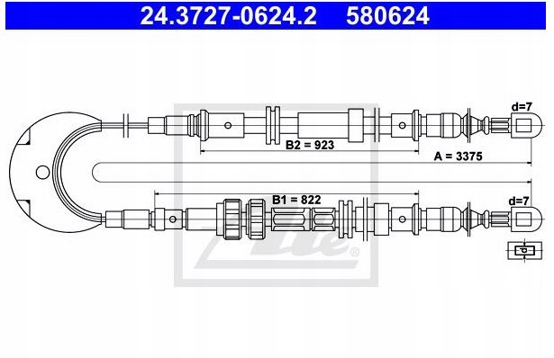 ATE 24.3727-0624.2 CÂBLE FREIN STATIONNEMENT