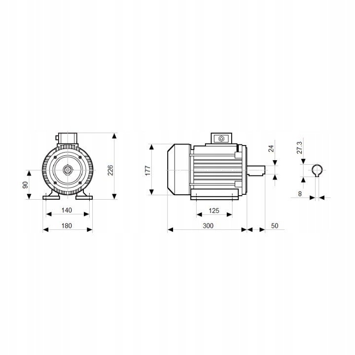 MOTEUR ÉLECTRIQUE 3-FAZOWY 400V IE3 1,5KW 1445 OBR/MIN INTERRUPTEUR KOA 1T