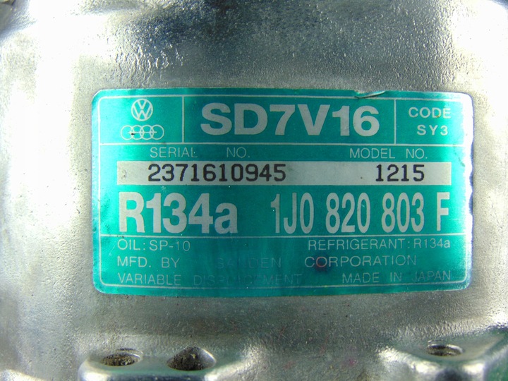 COMPRESOR COMPRESOR DE ACONDICIONADOR 1J0820803F A3 8L 