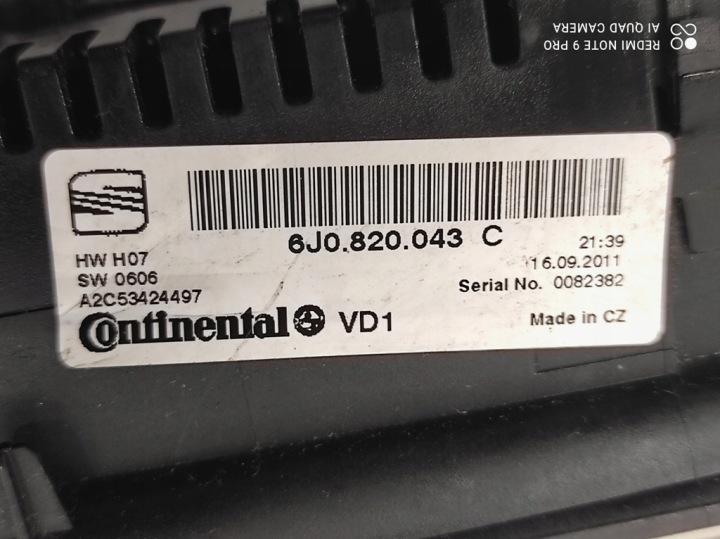 PANNEAU COMMANDE CONDUIT D'AIR CLIMATISATION SEAT IBIZA IV 6J